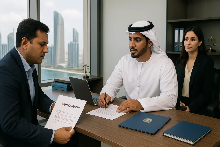 اجراءات فصل الموظف في أبوظبي وفق قانون العمل الإماراتي 2025