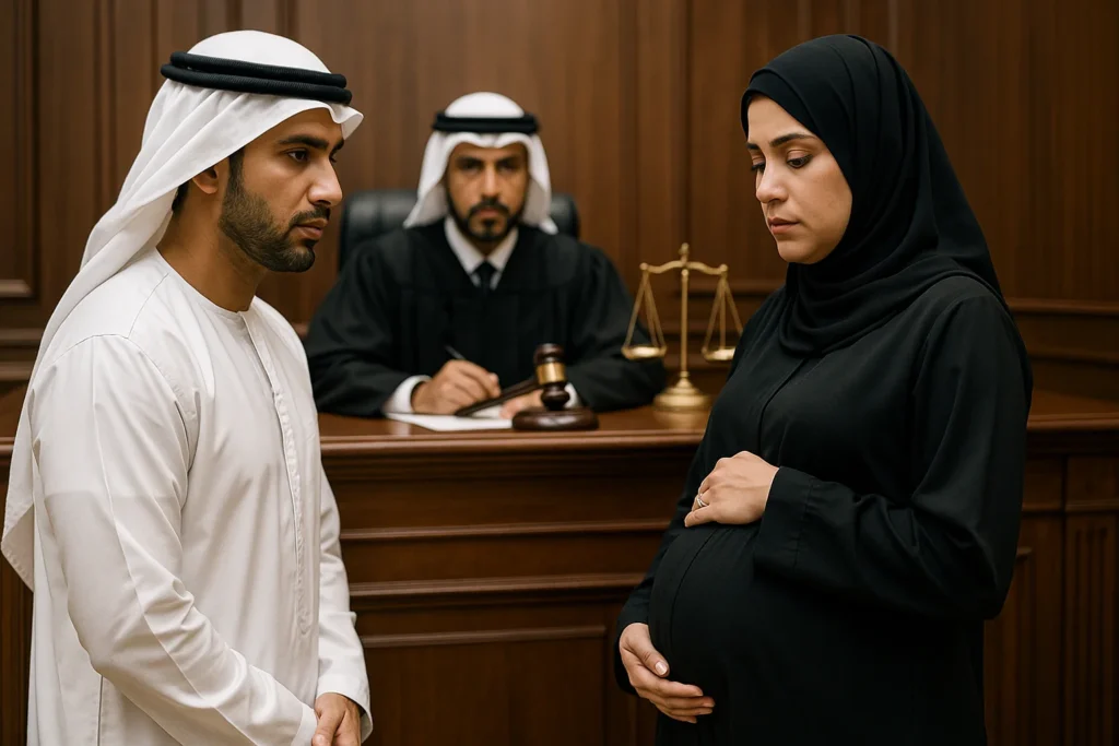 حكم الحمل خارج إطار الزواج في ابوظبي: العقوبة والتسجيل القانوني